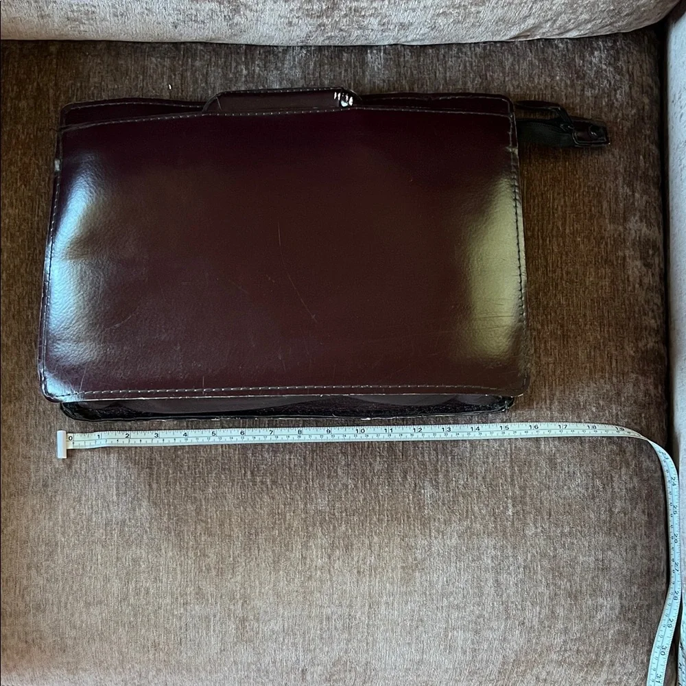 Sophisticated Dark Brown/Burgandy Leather Briefcase  Vintage  Unisex - Picture 10 of 12